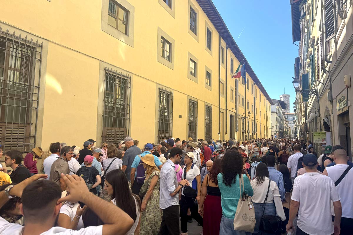 Accademia Gallery entrance on Via Ricasoli in Florence city center