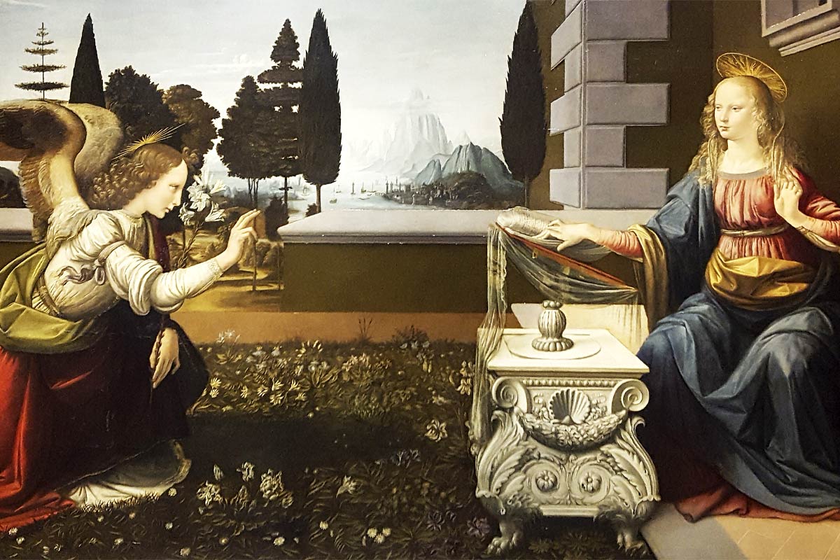 Leonardo da Vinci's Annunciation at Uffizi Gallery