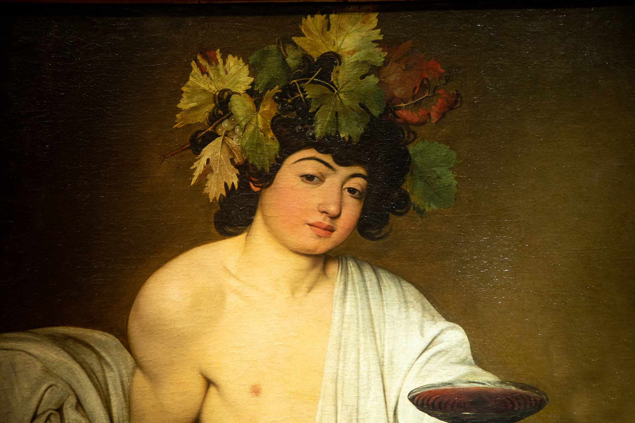 Caravaggio's Bacchus at Uffizi Gallery