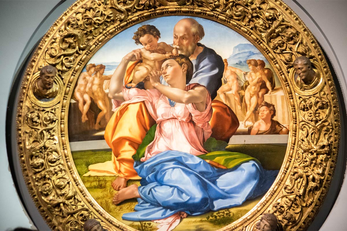 Michelangelo's Doni Tondo at Uffizi Gallery