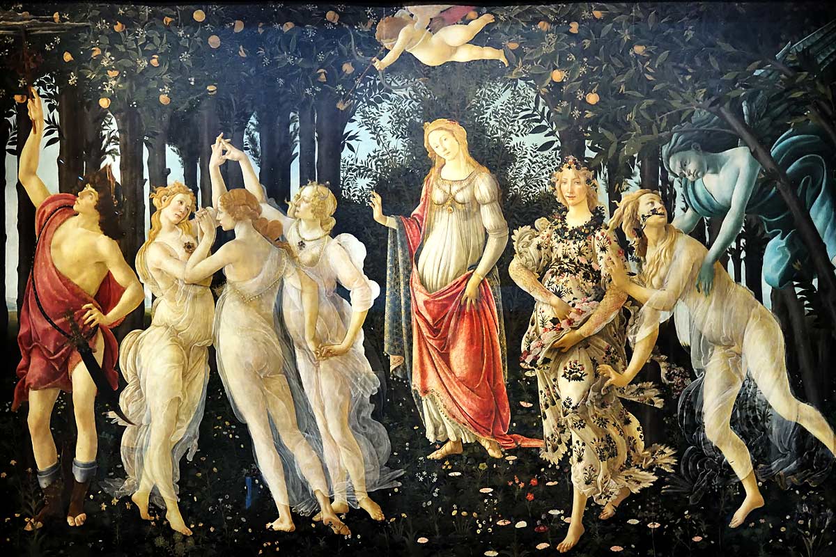 Botticelli's Primavera painting at Uffizi